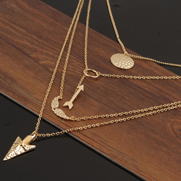 WMNS Multilayer Necklace Set - Picture 3 of 3